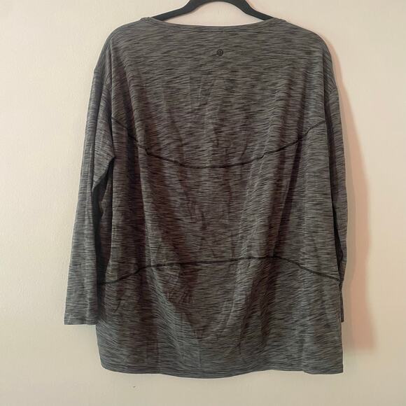 Lululemon Back In Action Heathered Gray Long Sleeve Shirt Women's size 10 - Picture 5 of 8
